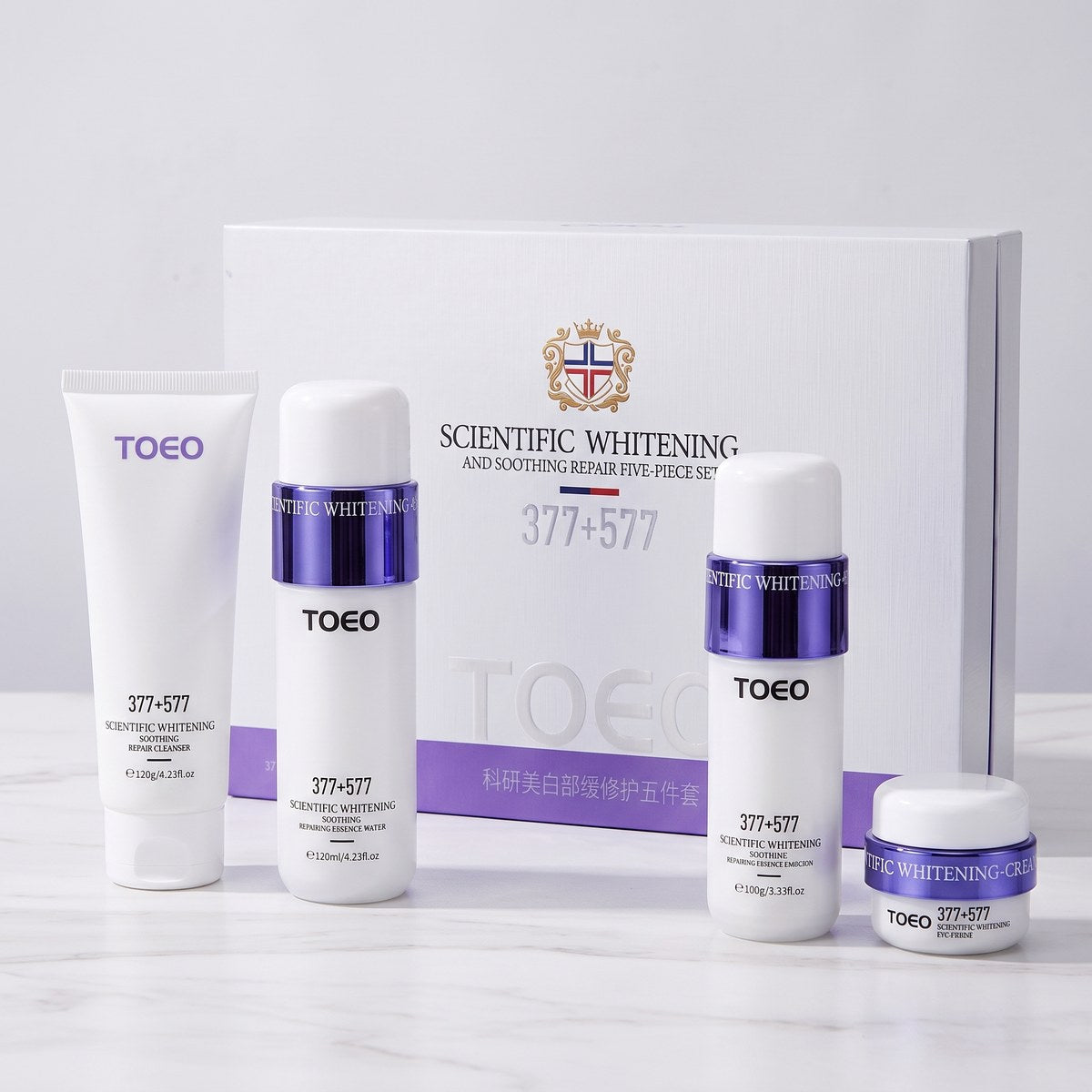 Toeo Scientific Whitening and Soothing Repair Zestaw 5-częściowy 377+577