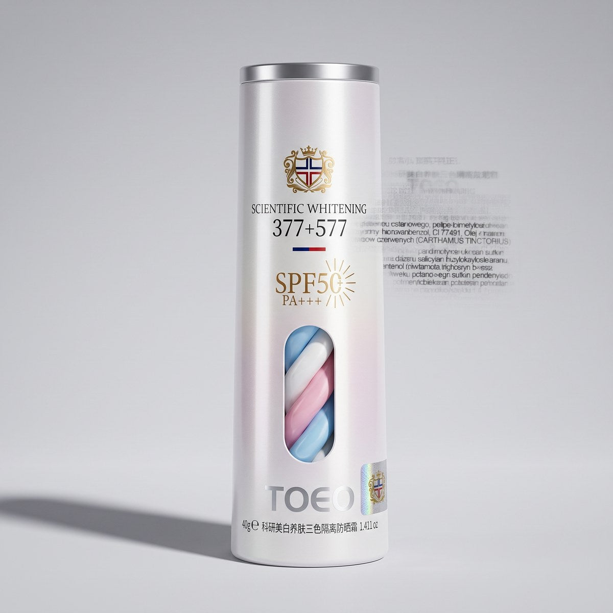 Toeo Scientific Whitening Three-Color Isolation Sunscreen Cream SPF50+ PA+++ 40g
