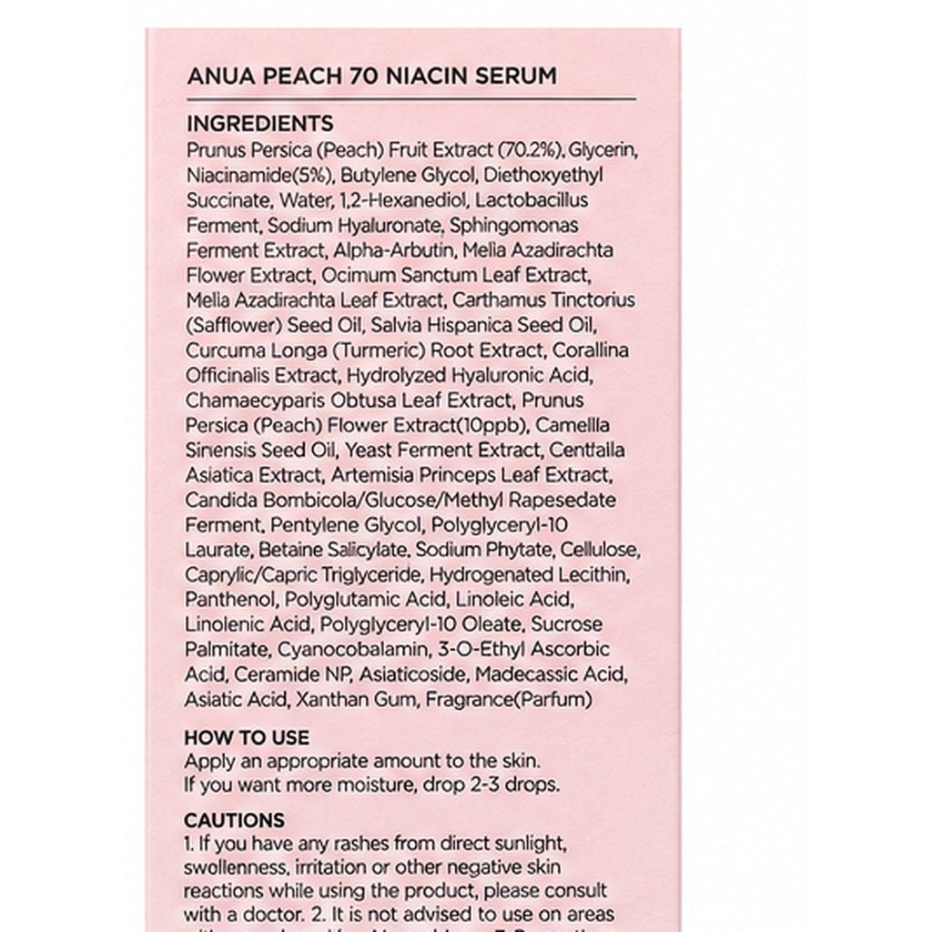 Anua Peach 70% Niacinamide Serum 30 ml