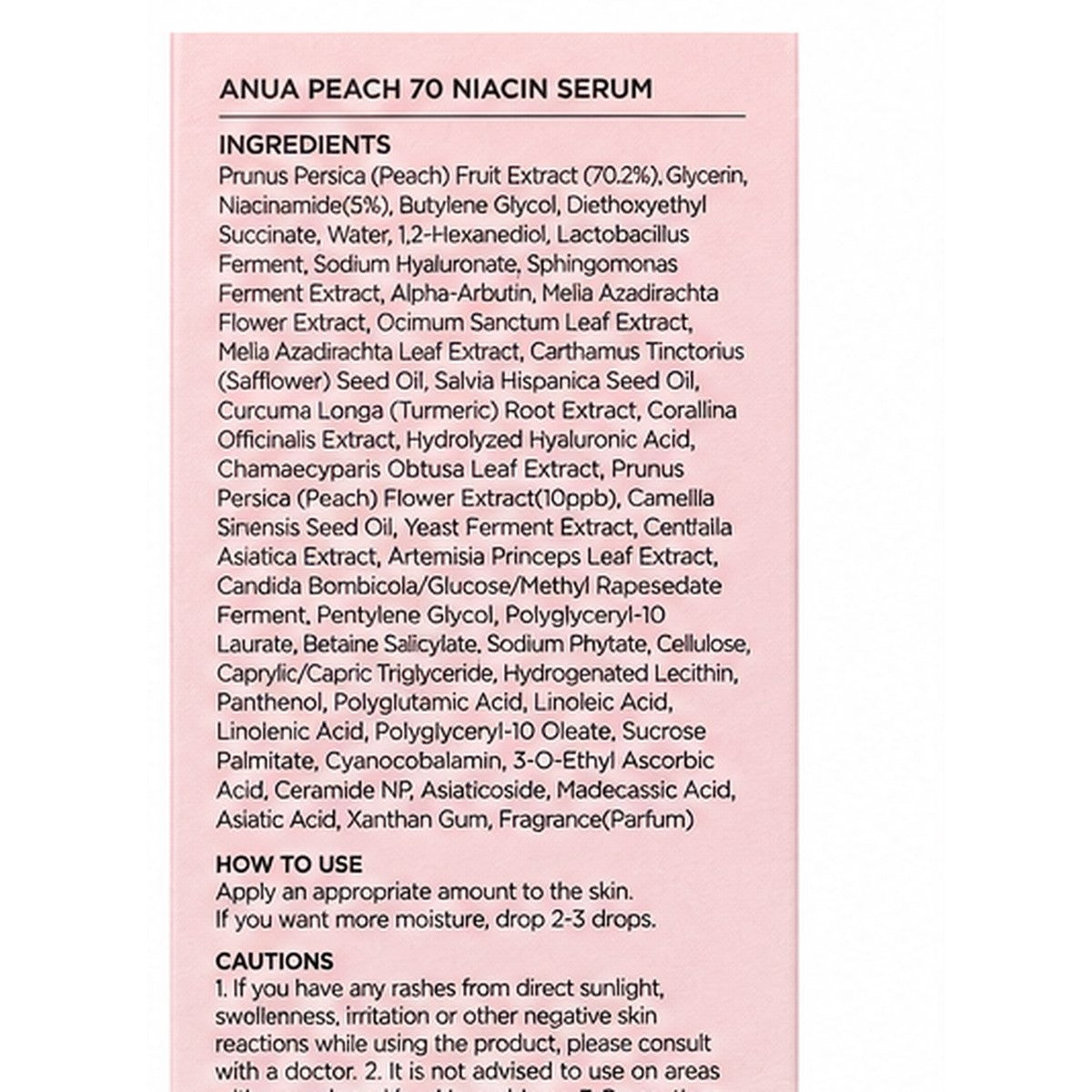 Anua Peach 70% Niacinamide Serum 30 ml