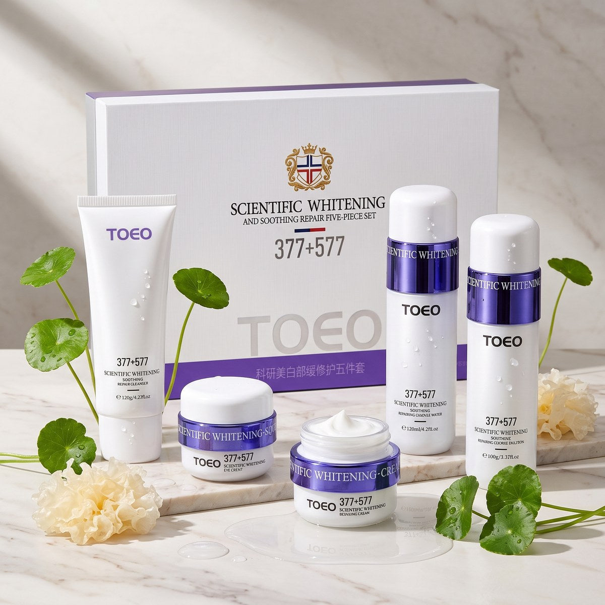 Toeo Scientific Whitening and Soothing Repair Zestaw 5-częściowy 377+577